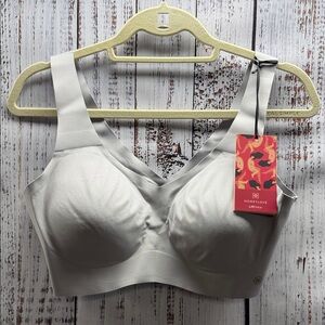 Honeylove NWT Gray LiftWear Smooth Wire Free Support V-Neck Bra Size XL